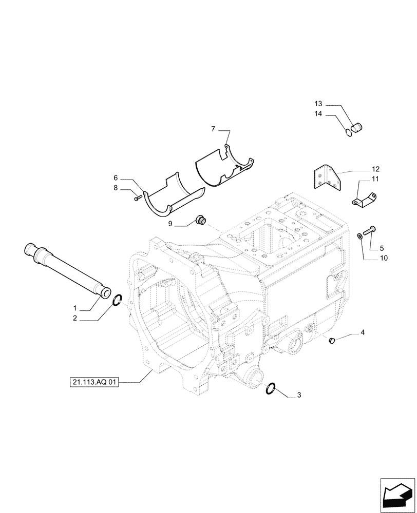 Схема запчастей Case IH PUMA 215 - (21.113.AQ[02]) - CLUTCH BOX ASSY - GUARDS (21) - TRANSMISSION