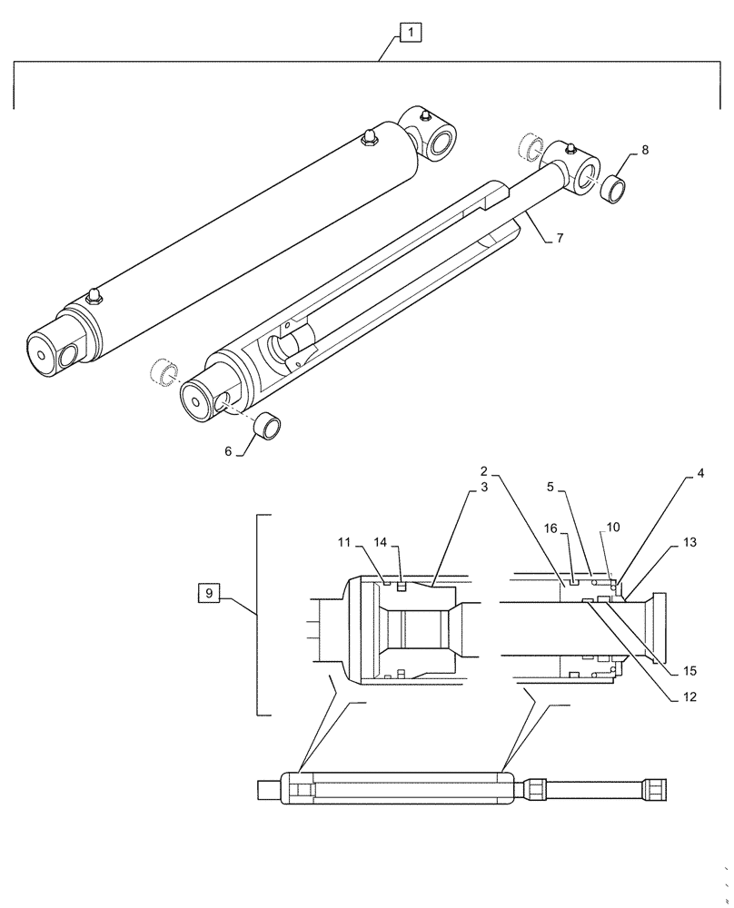 Схема запчастей Case IH LX760 - (35.723.100) - BUCKET LIFT CYLINDER - NSL (35) - HYDRAULIC SYSTEMS