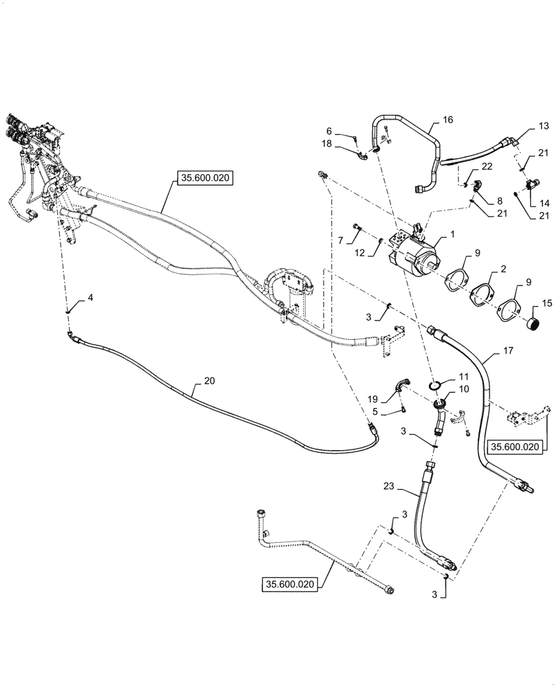 Схема запчастей Case IH STX450 - (35.600.010) - TWIN FLOW HYDRAULICS PUMP (35) - HYDRAULIC SYSTEMS