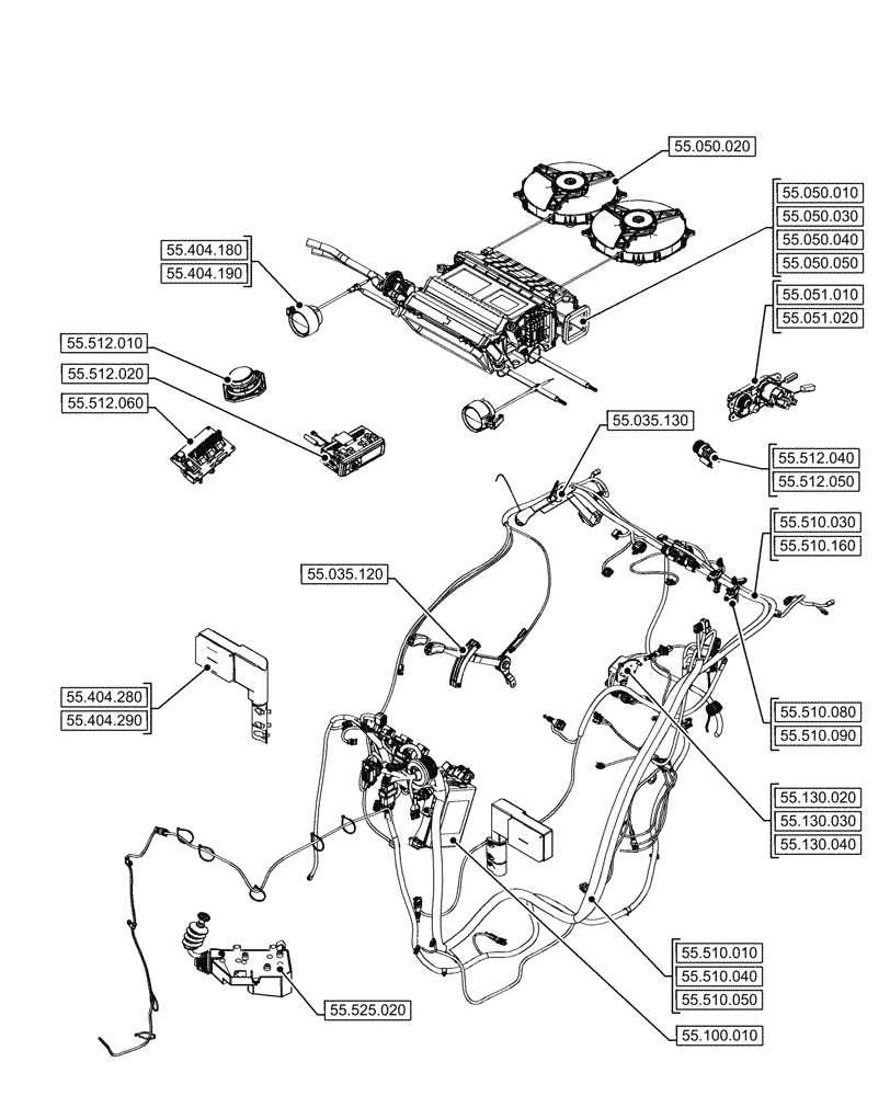 Схема запчастей Case IH FARMALL 100CL - (55.000.00[04]) - SECTION INDEX - ELECTRICAL SYSTEMS (55) - ELECTRICAL SYSTEMS