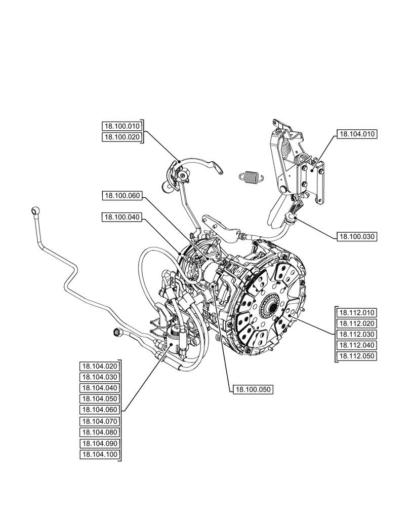 Схема запчастей Case IH FARMALL 80CL - (18.000.00) - SECTION INDEX - CLUTCH (18) - CLUTCH