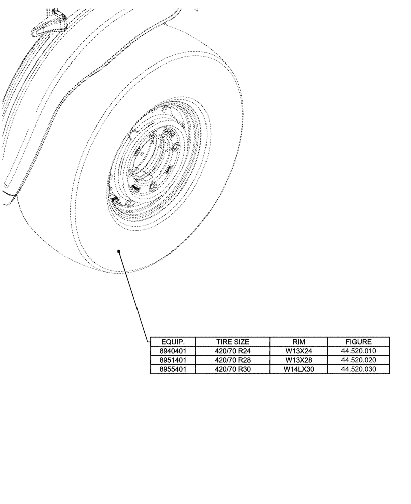 Схема запчастей Case IH FARMALL 80CL - (44.000.00[02]) - SECTION INDEX - WHEELS (44) - WHEELS