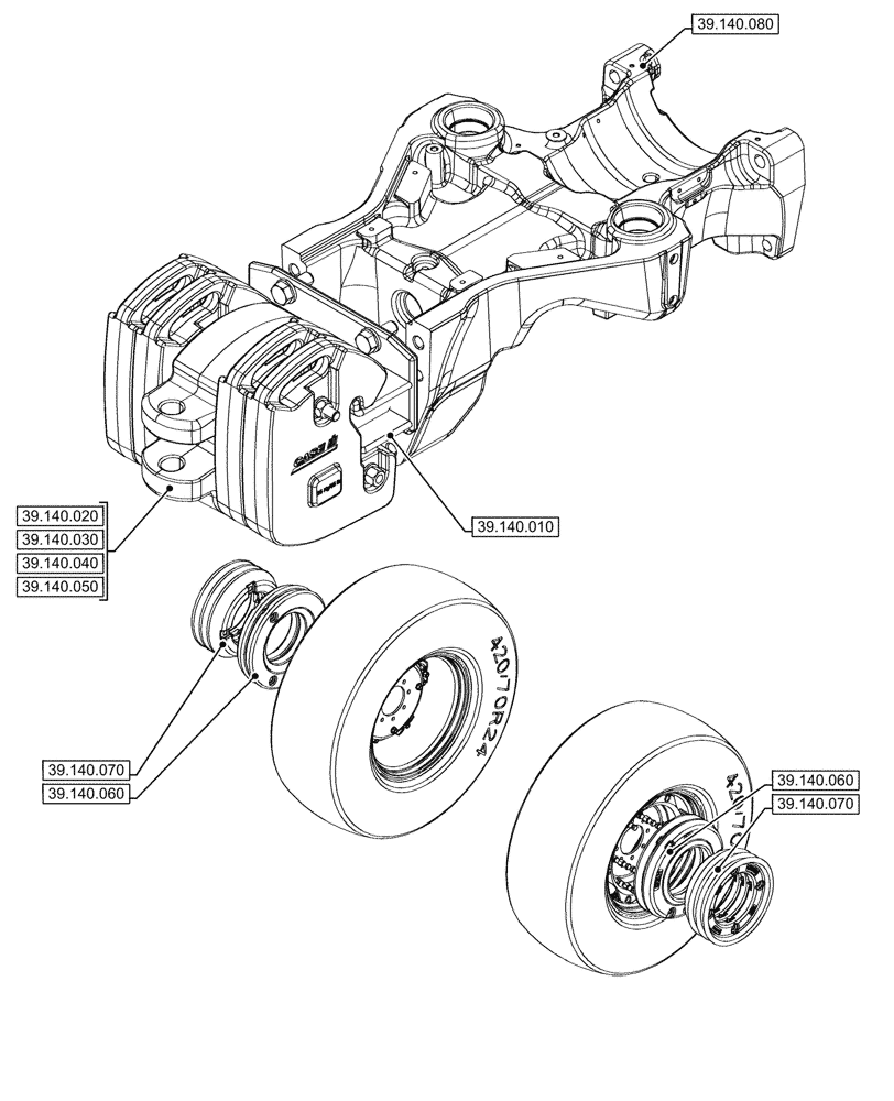 Схема запчастей Case IH FARMALL 80CL - (39.000.00) - SECTION INDEX - FRAMES AND BALLASTING (39) - FRAMES AND BALLASTING