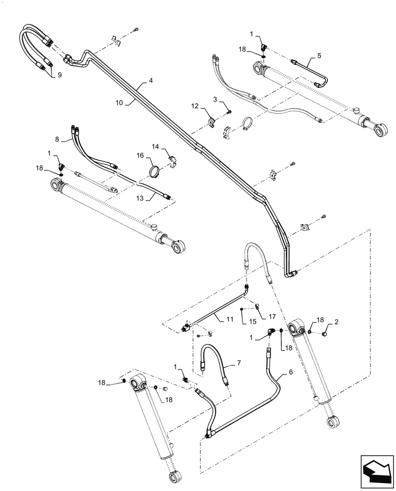 Схема запчастей Case IH SR270 - (35.701.030) - LOADER HYDRAULIC (35) - HYDRAULIC SYSTEMS