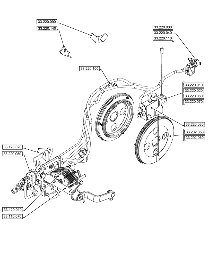 Схема запчастей Case IH FARMALL 110CL - (33.000.00[02]) - SECTION INDEX - BRAKES & CONTROLS (33) - BRAKES & CONTROLS