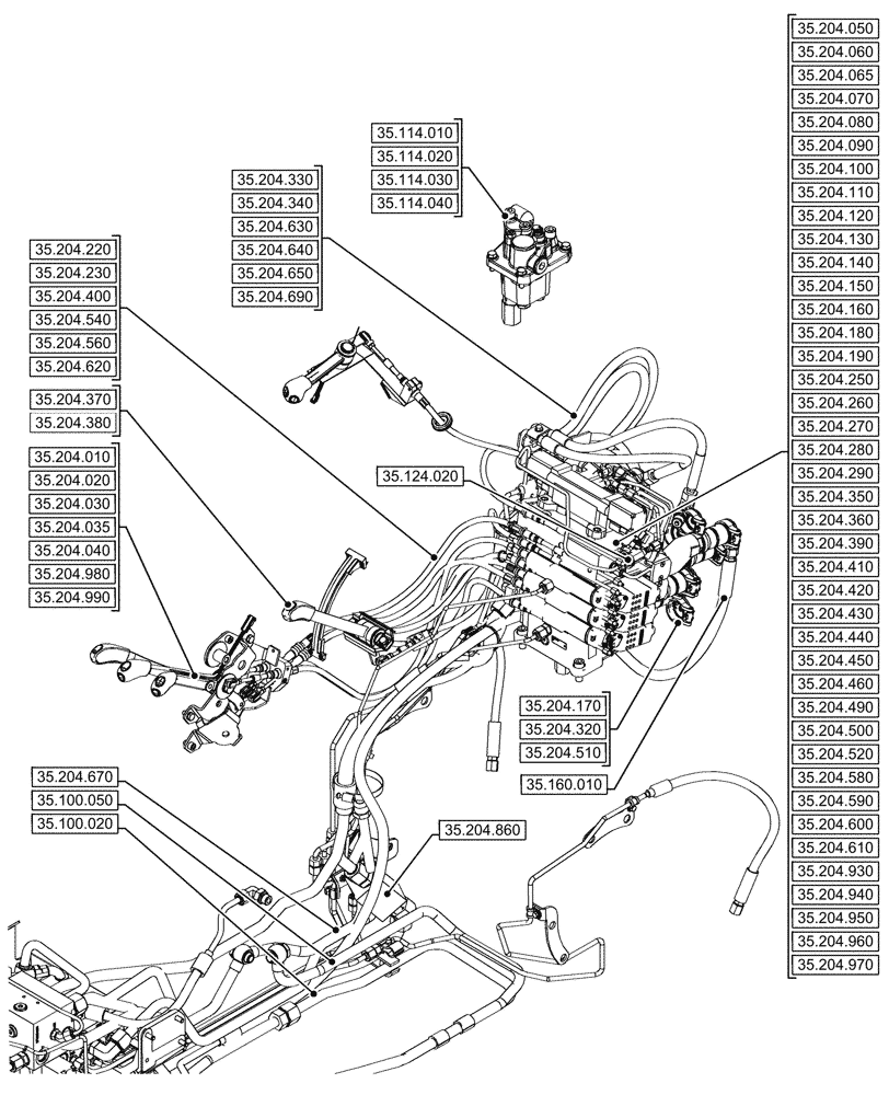 Схема запчастей Case IH FARMALL 110CL - (35.000.00[02]) - SECTION INDEX - HYDRAULIC SYSTEMS (35) - HYDRAULIC SYSTEMS