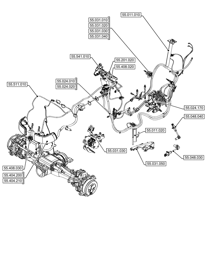 Схема запчастей Case IH FARMALL 100CL - (55.000.00[02]) - SECTION INDEX - ELECTRICAL SYSTEMS (55) - ELECTRICAL SYSTEMS