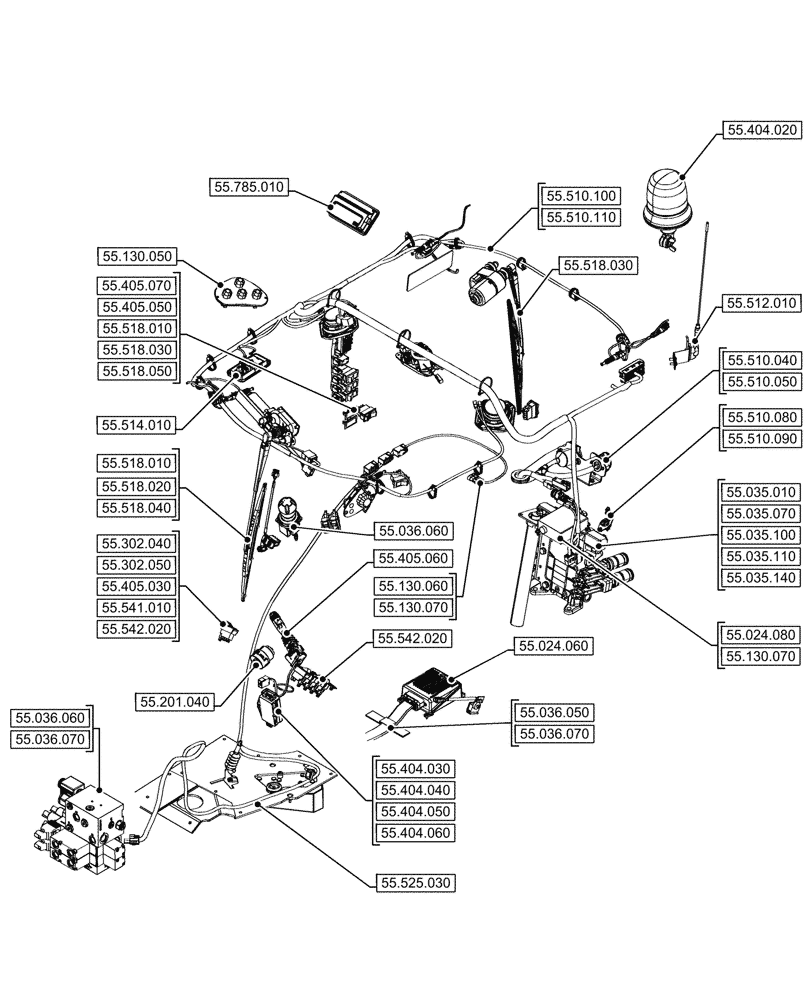 Схема запчастей Case IH FARMALL 100CL - (55.000.00[03]) - SECTION INDEX - ELECTRICAL SYSTEMS (55) - ELECTRICAL SYSTEMS