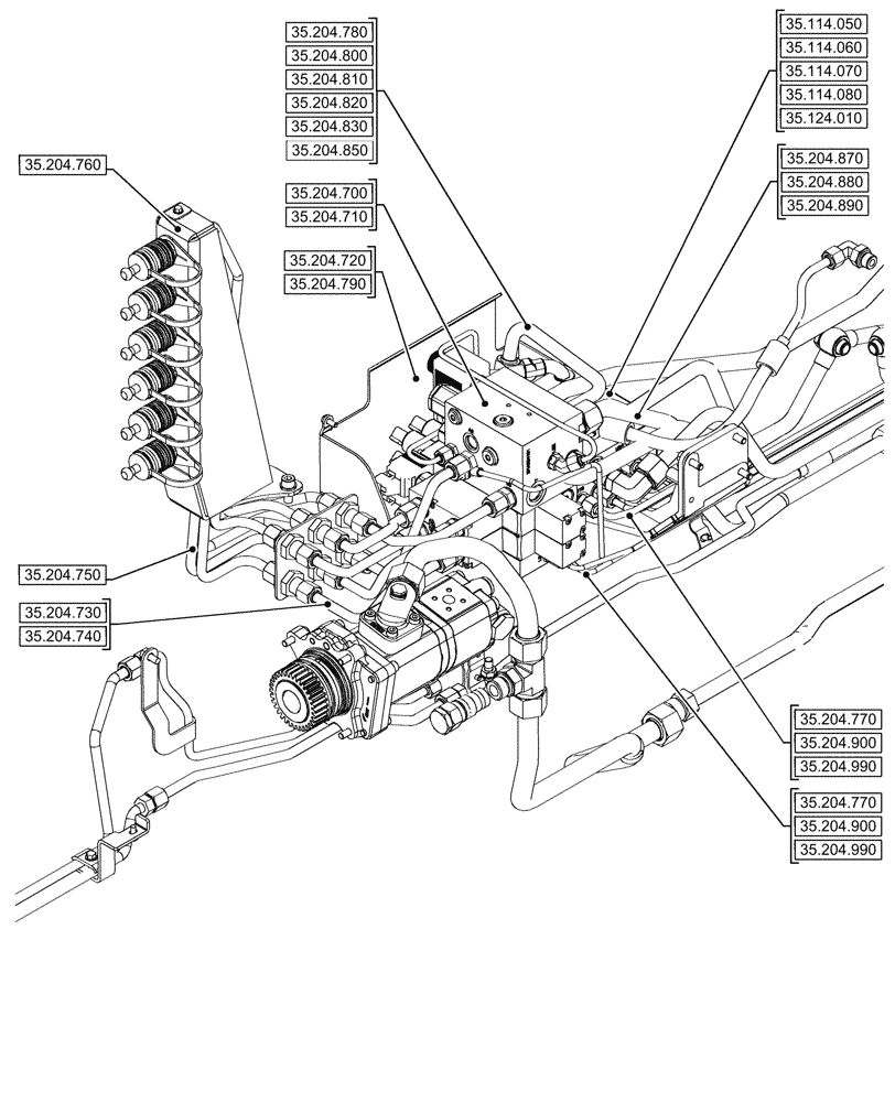 Схема запчастей Case IH FARMALL 110CL - (35.000.00[03]) - SECTION INDEX - HYDRAULIC SYSTEMS (35) - HYDRAULIC SYSTEMS