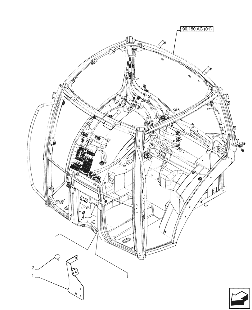 Схема запчастей Case IH PUMA 150 - (90.150.AC[09]) - VAR - 391347, 758802, 758803, 758804, 758805, 758806, 758807 - CAB, COMPONENTS (90) - PLATFORM, CAB, BODYWORK AND DECALS