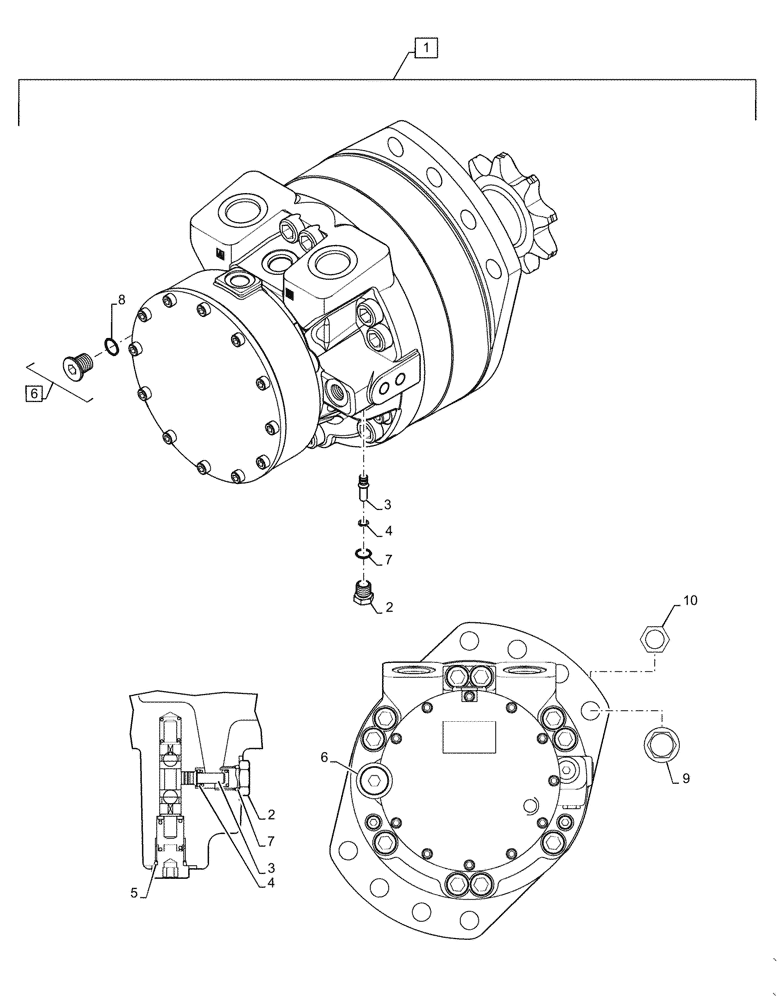 Схема запчастей Case IH SR270 - (29.218.020[01]) - SINGLE SPEED MOTOR (29) - HYDROSTATIC DRIVE