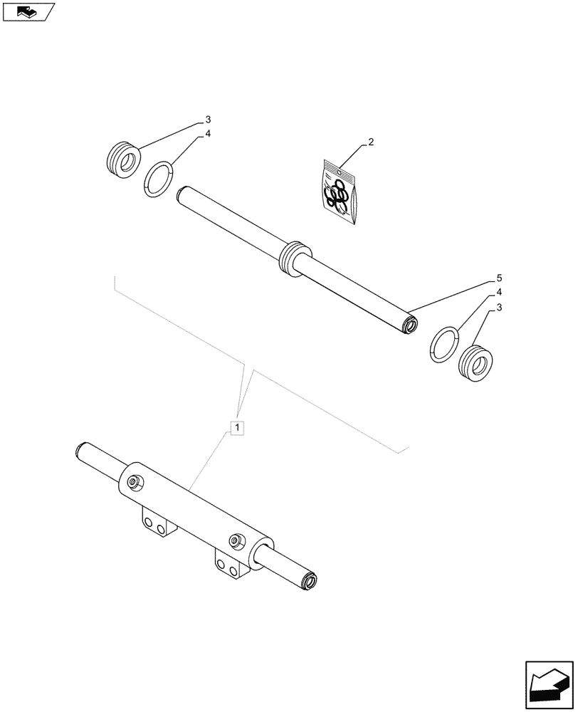 Схема запчастей Case IH FARMALL 115U - (41.216.AA[03]) - VAR - 390399, 330308, 330415 - STEERING CYLINDER, 4WD FRONT AXLE, COMPONENTS (41) - STEERING