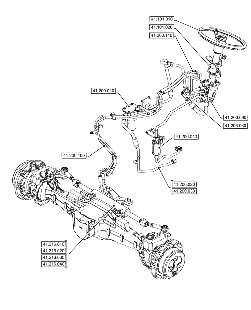 Схема запчастей Case IH FARMALL 80CL - (41.000.00) - SECTION INDEX - STEERING (41) - STEERING