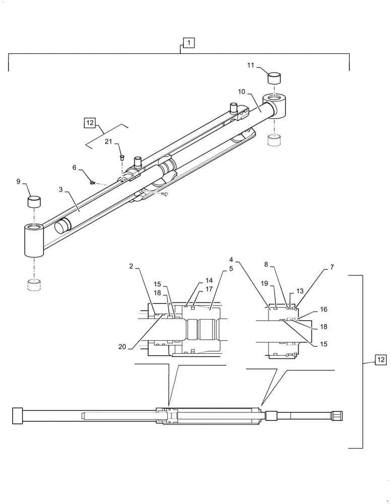 Схема запчастей Case IH LX770 - (35.723.110) - BUCKET LIFT CYLINDER - MSL (35) - HYDRAULIC SYSTEMS