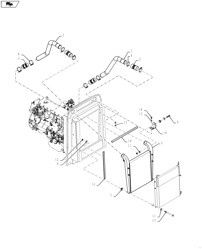 Схема запчастей Case IH TITAN 3040 - (10.310.AA[01]) - CHARGE AIR PACKAGE (10) - ENGINE