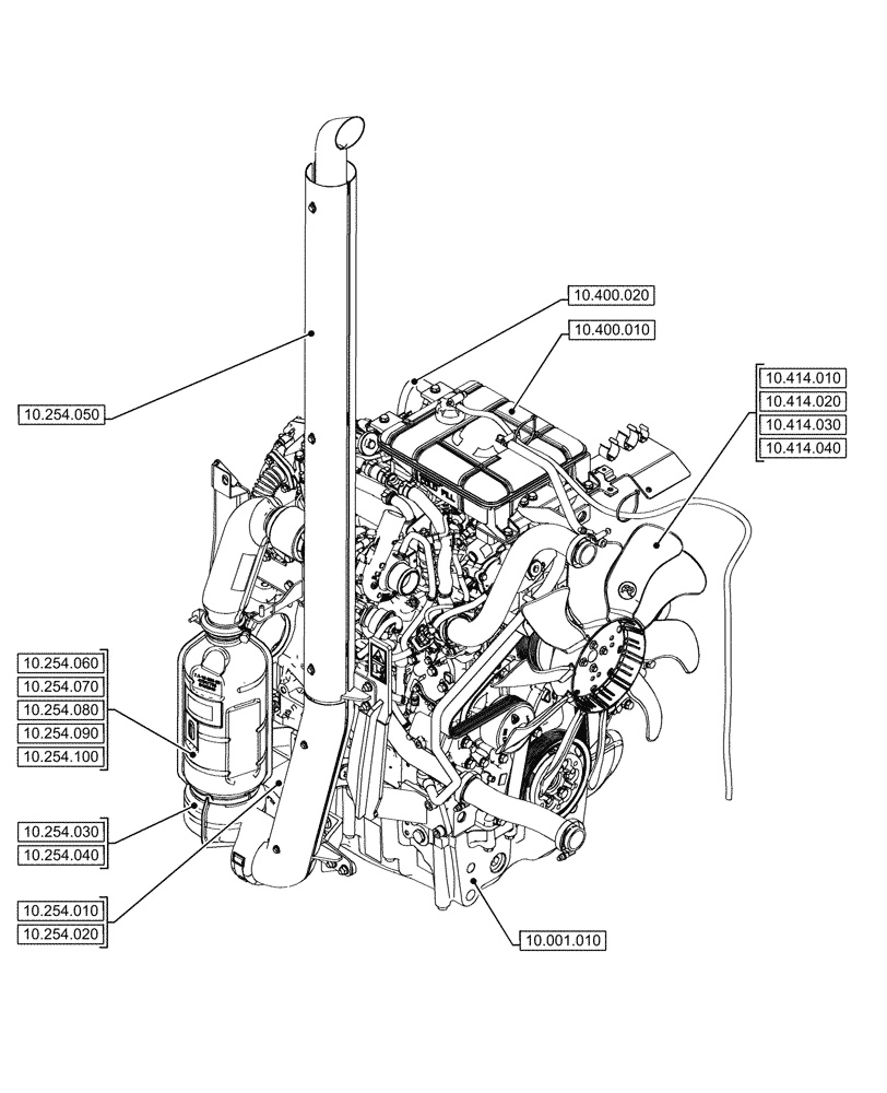 Схема запчастей Case IH FARMALL 80CL - (10.000.00[01]) - SECTION INDEX - ENGINE (10) - ENGINE