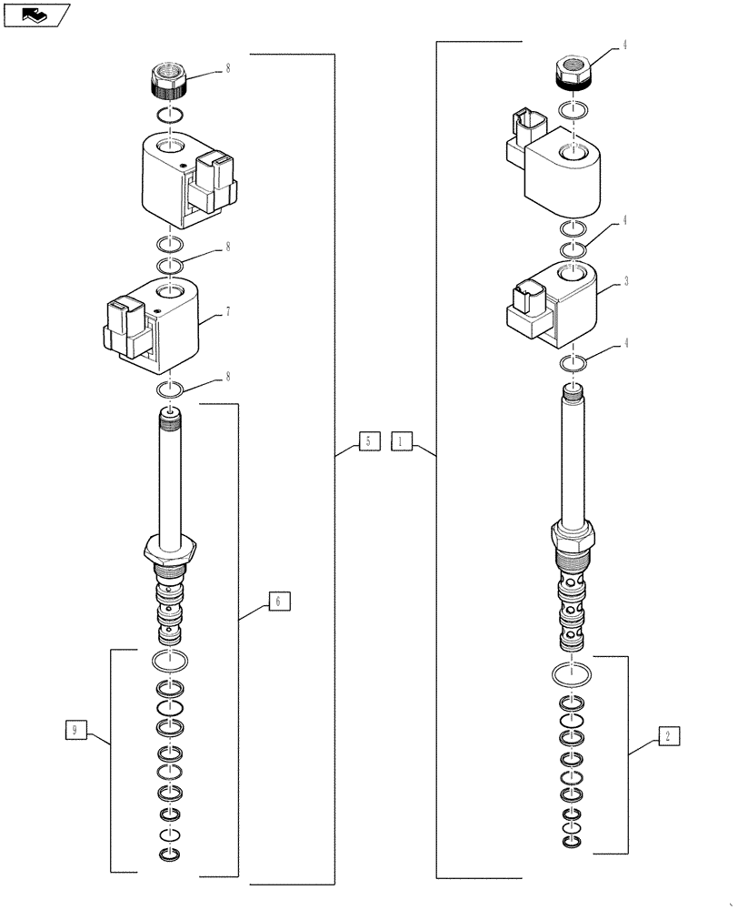 Схема запчастей Case IH 4420 - (06-055) - SOLENOID VALVES Hydraulic Plumbing