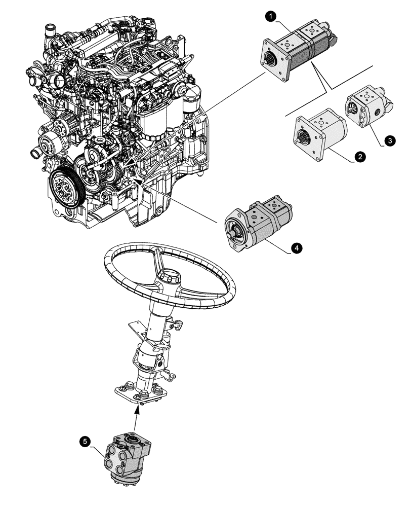 Схема запчастей Case IH FARMALL 100CL - (05.100.045) - MAINTENANCE PARTS - PUMPS (05) - SERVICE & MAINTENANCE