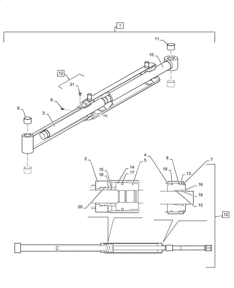 Схема запчастей Case IH LX740 - (35.723.040) - BUCKET LIFT CYLINDER - MSL (35) - HYDRAULIC SYSTEMS