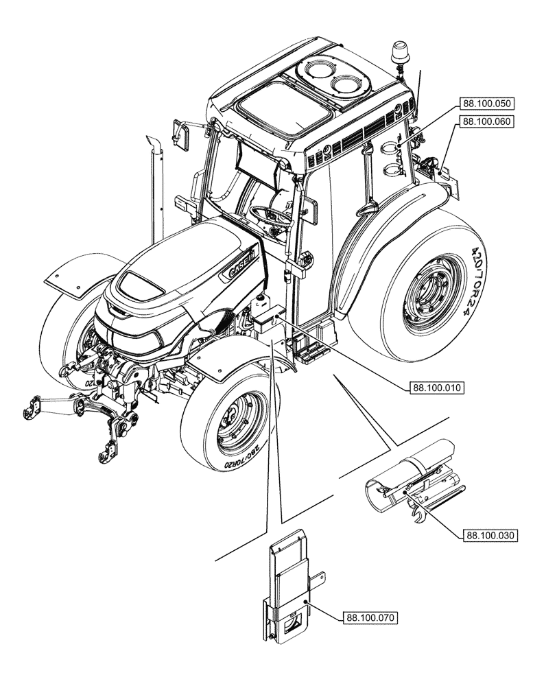 Схема запчастей Case IH FARMALL 100CL - (00.000.88[01]) - PICTORIAL INDEX - ACCESSORIES (00) - GENERAL & PICTORIAL INDEX