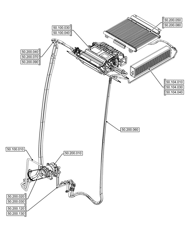 Схема запчастей Case IH FARMALL 80CL - (50.000.00) - SECTION INDEX - CAB CLIMATE CONTROL (50) - CAB CLIMATE CONTROL