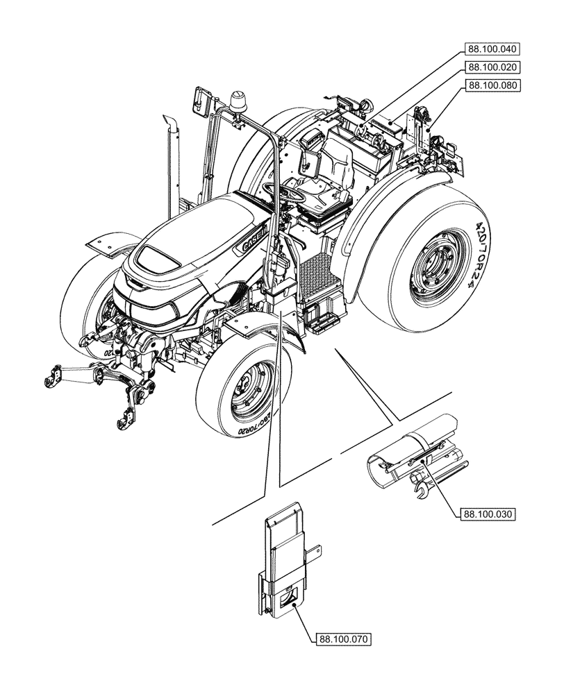 Схема запчастей Case IH FARMALL 80CL - (88.000.00[02]) - SECTION INDEX - ACCESSORIES (88) - ACCESSORIES
