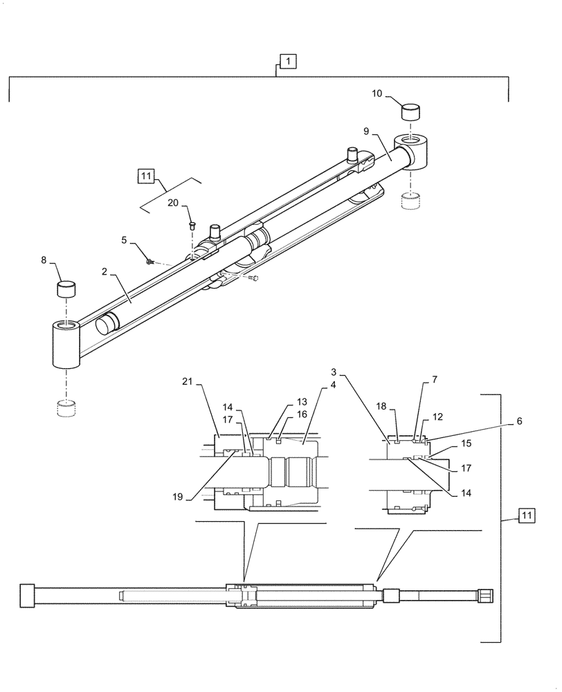 Схема запчастей Case IH LX720 - (35.723.010) - BUCKET LIFT CYLINDER - MSL (35) - HYDRAULIC SYSTEMS