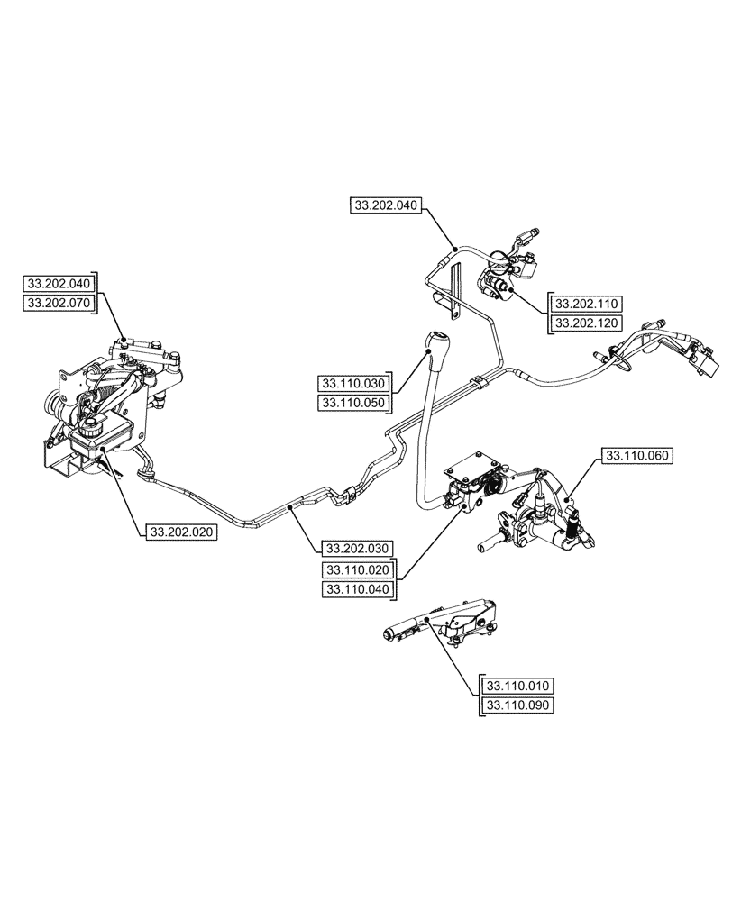 Схема запчастей Case IH FARMALL 80CL - (33.000.00[01]) - SECTION INDEX - BRAKES & CONTROLS (33) - BRAKES & CONTROLS