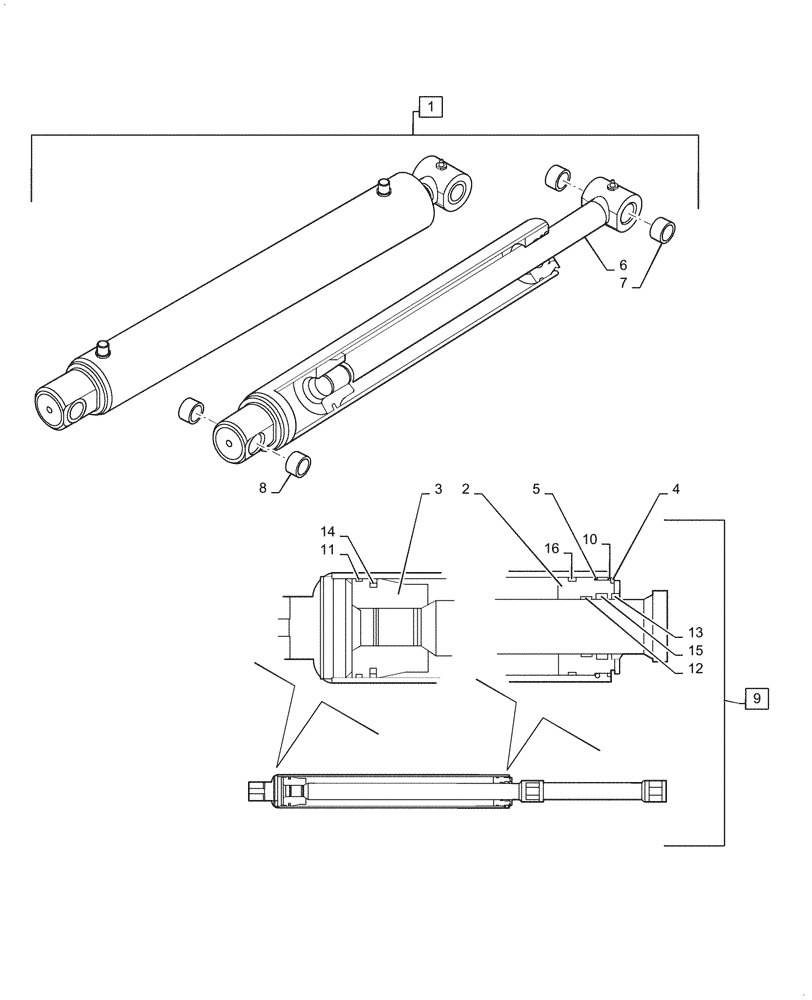 Схема запчастей Case IH LX720 - (35.723.020) - BUCKET LIFT CYLINDER - NSL (35) - HYDRAULIC SYSTEMS