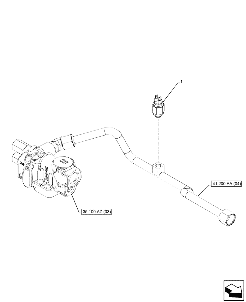 Схема запчастей Case IH PUMA 165 CVT - (55.047.AC) - VAR - 391170, 758071, 758072, 758073, 758073, 758074, 758075, 758076, 758077, 758078, 758079 - STEERING LINE, PRESSURE SWITCH (55) - ELECTRICAL SYSTEMS