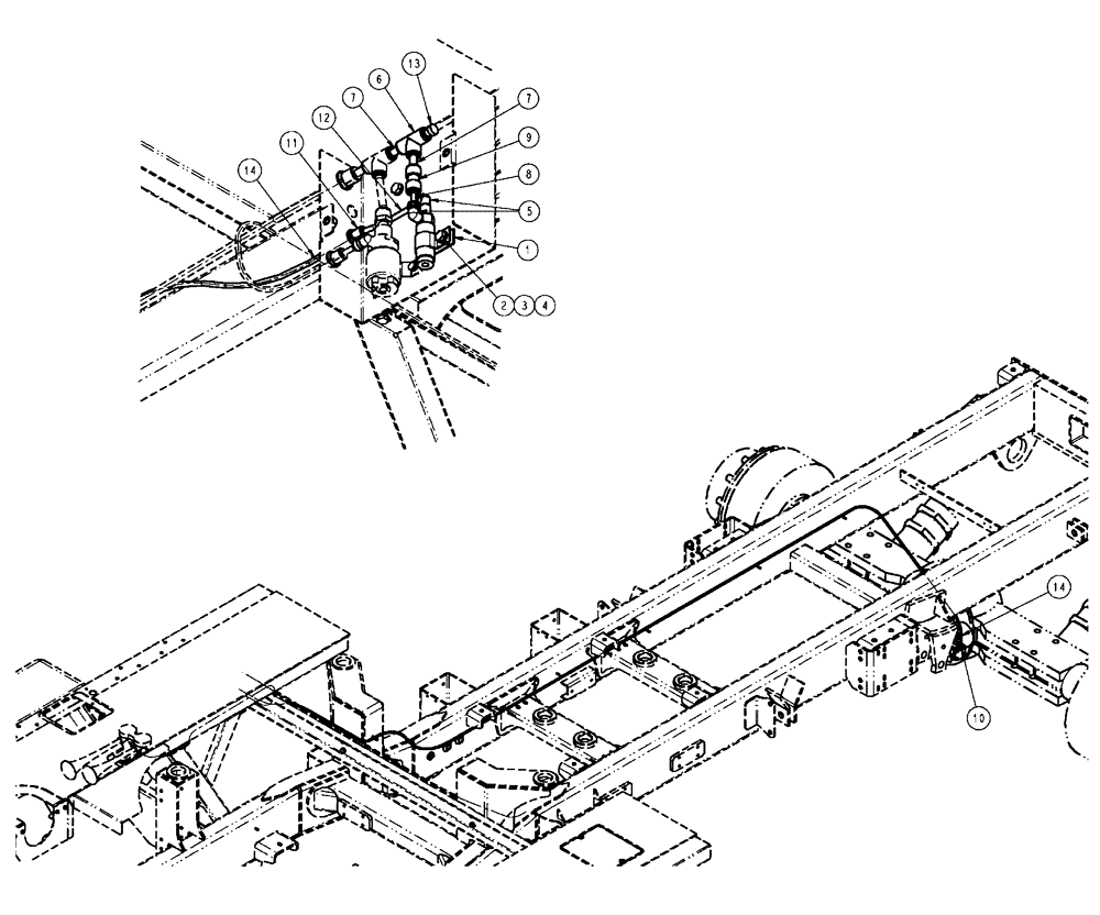 Схема запчастей Case IH FLX4010 - (07-011) - SHIFT GROUP, 2-SPEED, AIR "BEFORE SERIAL # 6700" Pneumatics