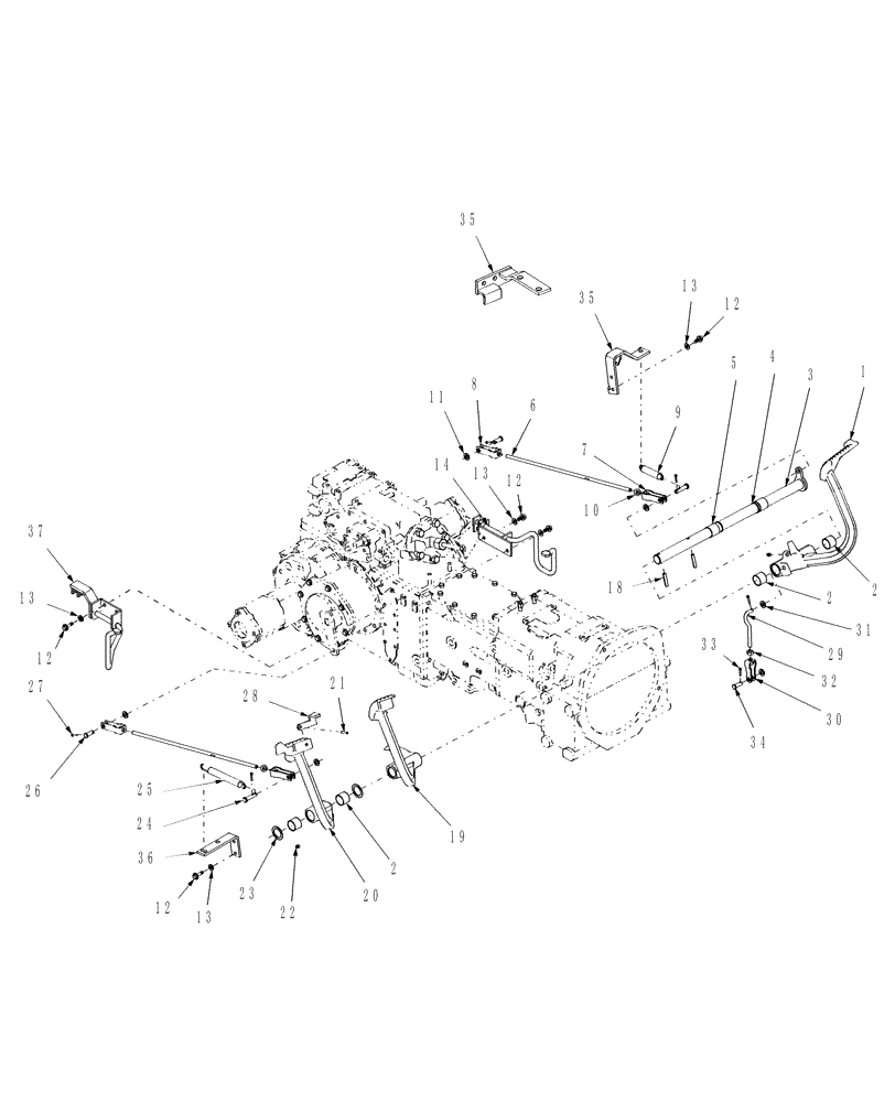 Схема запчастей Case IH FARMALL 35 - (03.20) - PEDALS & BRAKE LOCK (HST & 9 X 3) (03) - TRANSMISSION