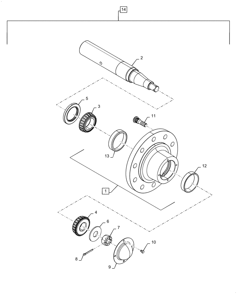 Схема запчастей Case IH 870 - (44.100.02[02]) - SINGLE TRANSPORT ASSEMBLY, 10 BOLT (44) - WHEELS