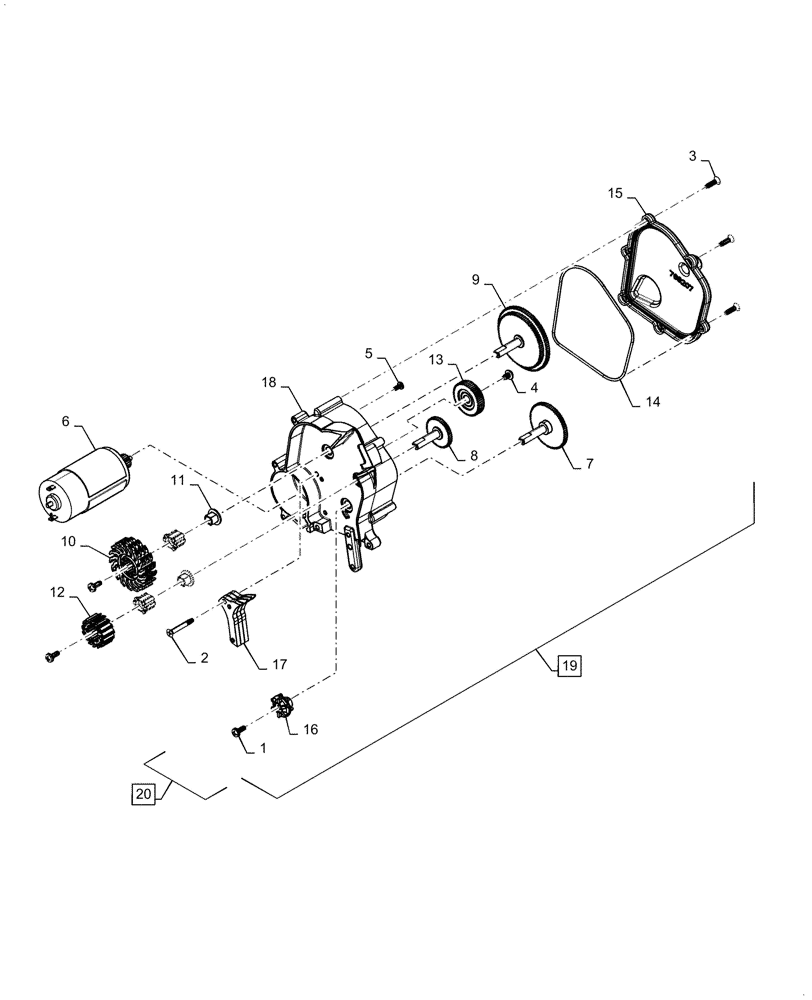 Схема запчастей Case IH 2150 - (61.904.AB[10]) - ROW UNIT SPEED TUBE DRIVE ASSEMBLY (61) - METERING SYSTEM