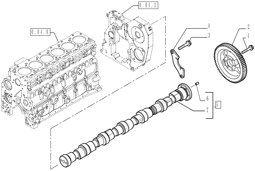 Схема запчастей Case IH P170 - (0.12.0[01]) - CAMSHAFT - TIMING CONTROL (02) - ENGINE