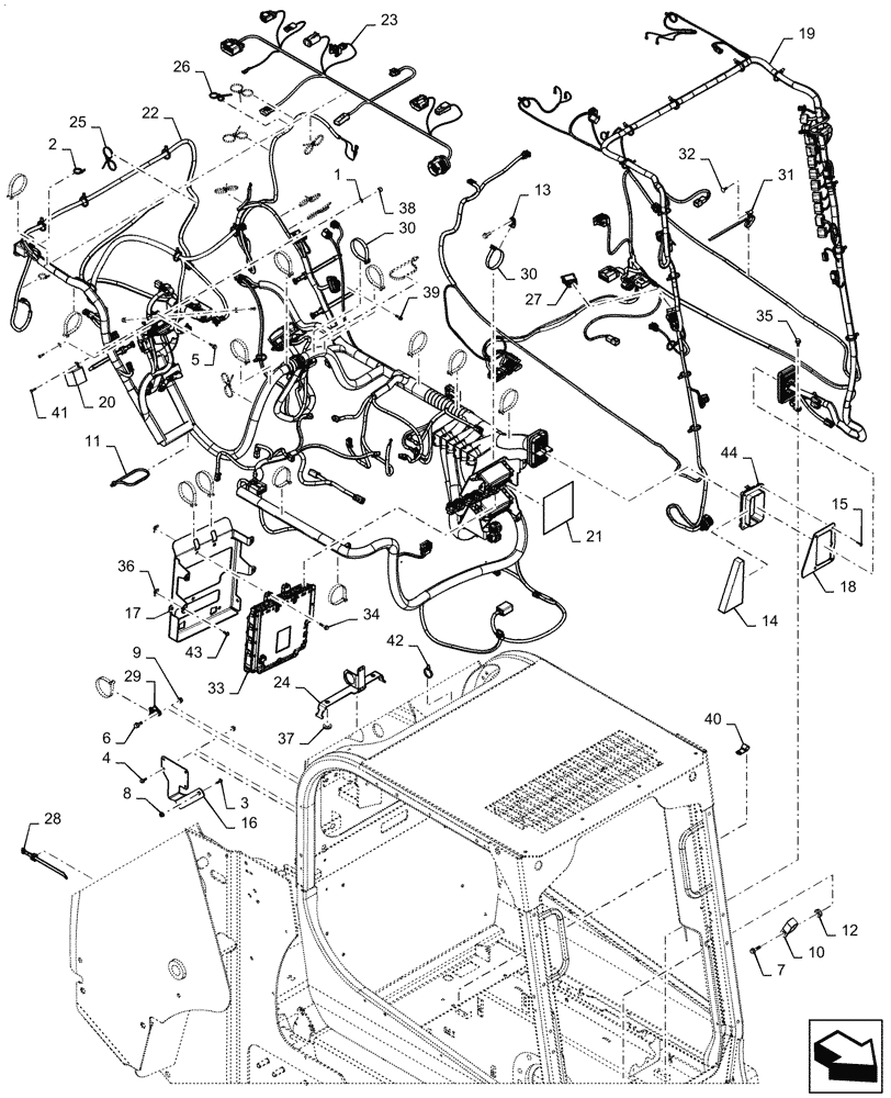 Схема запчастей Case IH TR310 - (55.101.AC[03]) - WIRE HARNESS & CONNECTOR, ELECTRONIC CONTROLS (14-NOV-2017 & NEWER) (55) - ELECTRICAL SYSTEMS