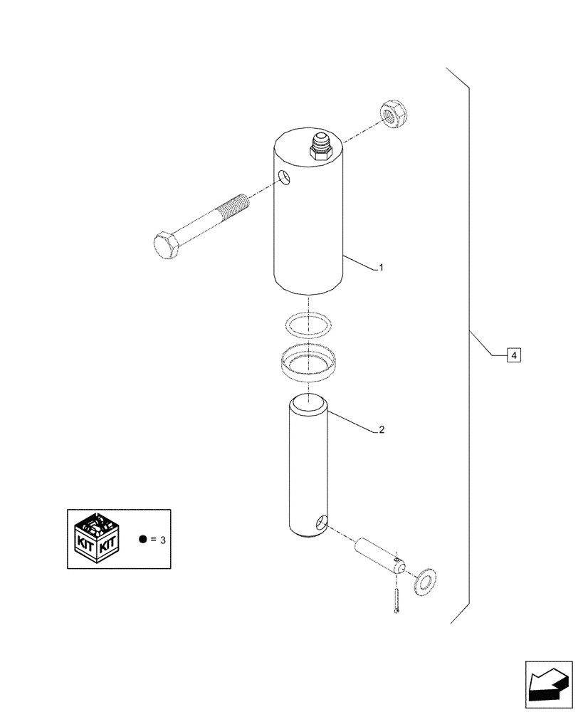 Схема запчастей Case IH A8800 - (35.565.AC[03]) - HYDRAULIC CYLINDER (35) - HYDRAULIC SYSTEMS