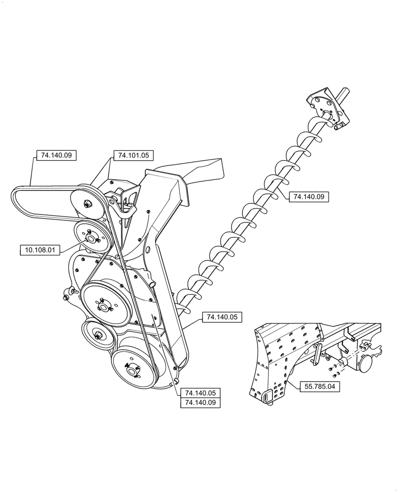 Схема запчастей Case IH 8120 - (00.000.74[04]) - PICTORIAL INDEX - TAILINGS PROCESSOR (00) - GENERAL & PICTORIAL INDEX