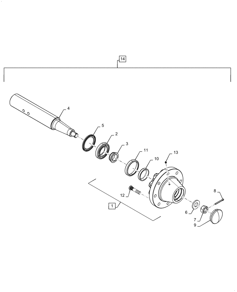 Схема запчастей Case IH 870 - (44.100.02[01]) - SINGLE TRANSPORT ASSEMBLY, 8 BOLT (44) - WHEELS