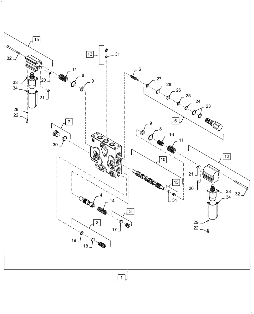 Схема запчастей Case IH STX450 - (35.600.032) - TWIN FLOW HYDRAULIC, MAIN AUXILIARY VALVE (35) - HYDRAULIC SYSTEMS