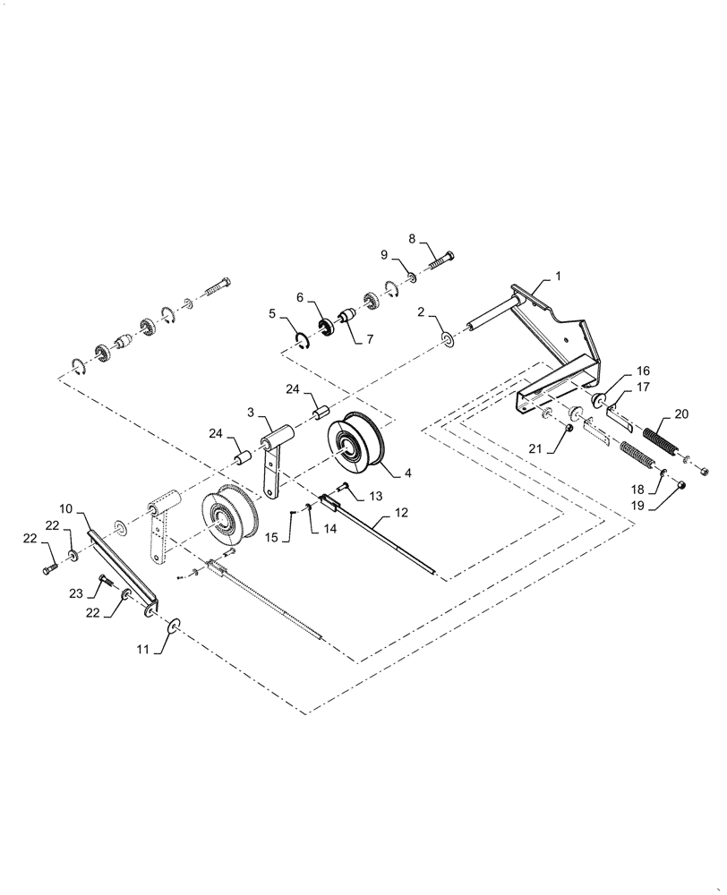 Схема запчастей Case IH 9240 - (73.210.AB) - VAR - 722761, 425359, 425360, 425427, 725428 - TENSIONER, STRAW CHOPPER (73) - RESIDUE HANDLING