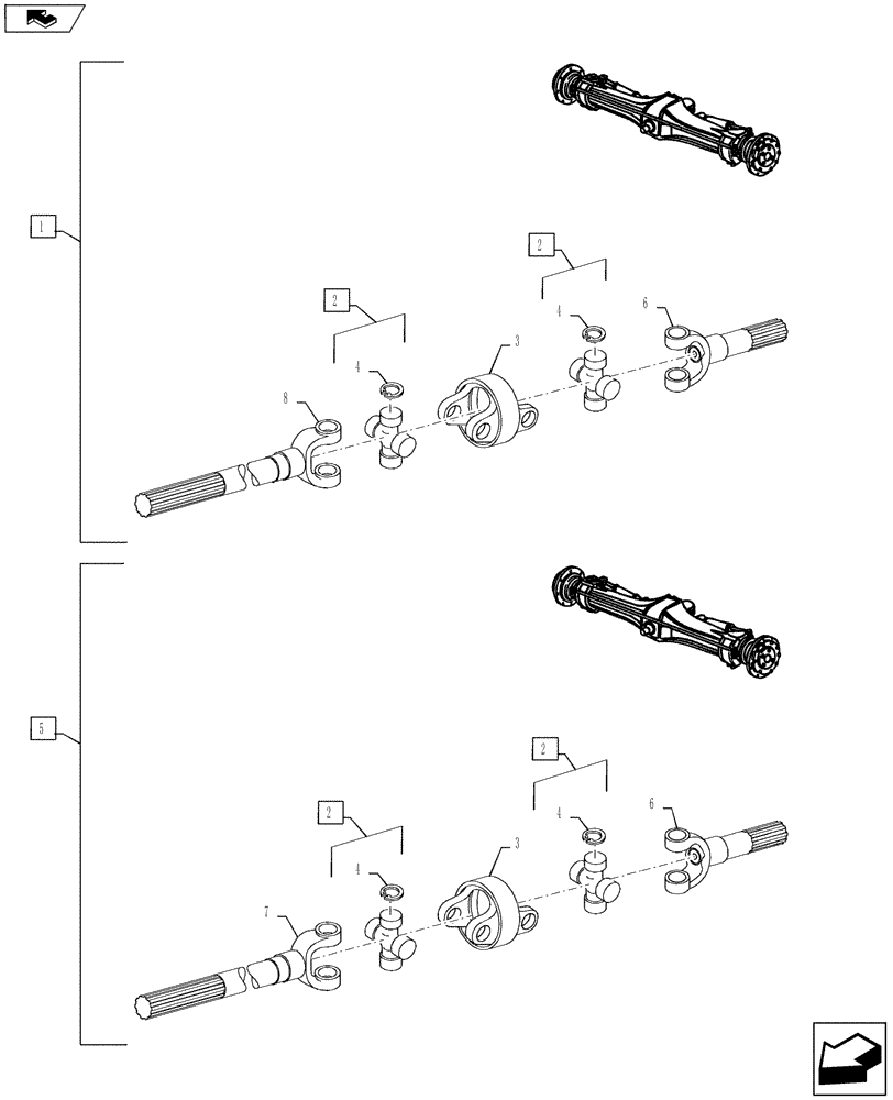 Схема запчастей Case IH PUMA 145 - (25.108.04) - VAR - 330427 - CL.3 FRONT AXLE W/ BRAKES - ARTICULATED AXLE SHAFT (25) - FRONT AXLE SYSTEM