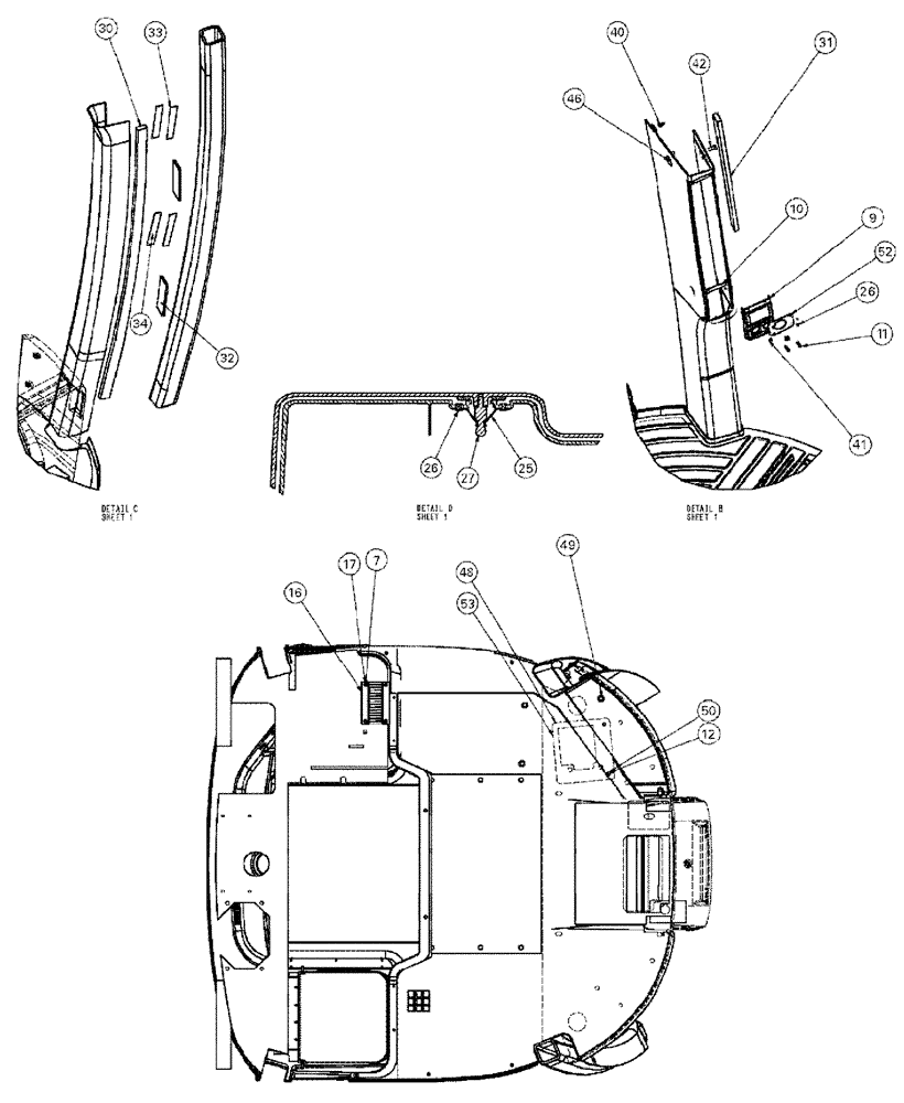 Схема запчастей Case IH SPX4260 - (01-003[02]) - INTERIOR TRIM, DELUXE Cab Interior