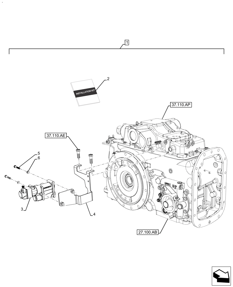 Схема запчастей Case IH FARMALL 140A - (88.100.35[14]) - VAR - 720370 - DIA KIT, TRAILER BRAKE (88) - ACCESSORIES