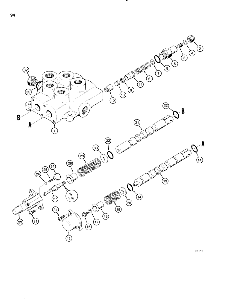 Схема запчастей Case IH 1816C - (094) - D82011 LOADER CONTROL VALVE (08) - HYDRAULICS