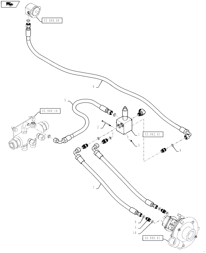 Схема запчастей Case IH 4430 - (35.900.12) - PRODUCT PUMP HYDRAULIC CIRCUIT (35) - HYDRAULIC SYSTEMS