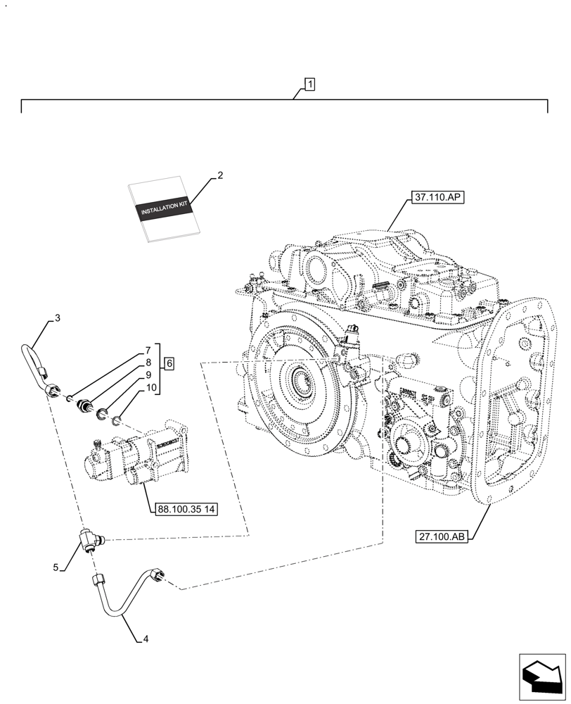 Схема запчастей Case IH FARMALL 110A - (88.100.35[17]) - VAR - 720370 - DIA KIT, TRAILER BRAKE (88) - ACCESSORIES