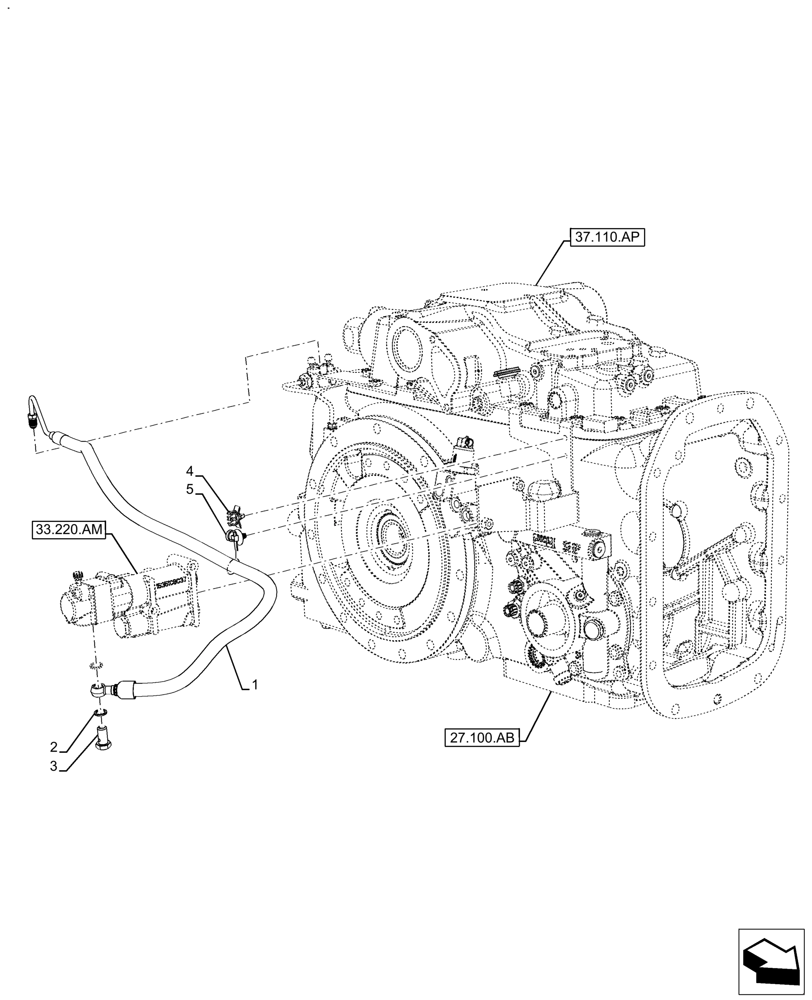 Схема запчастей Case IH FARMALL 125A - (33.220.AC[04]) - VAR - 330718 - TRAILER BRAKE, VALVE LINES (33) - BRAKES & CONTROLS