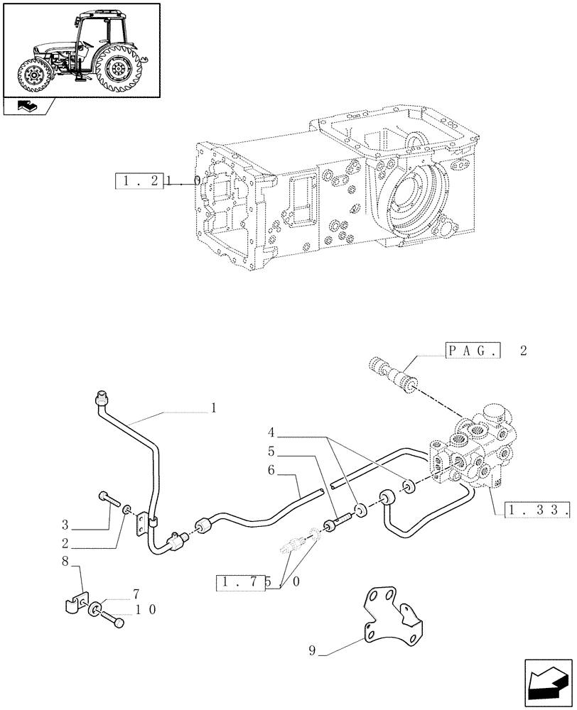 Схема запчастей Case IH FARMALL 95C - (1.28.8[01]) - GEAR LUBRICATION SYSTEM (03) - TRANSMISSION