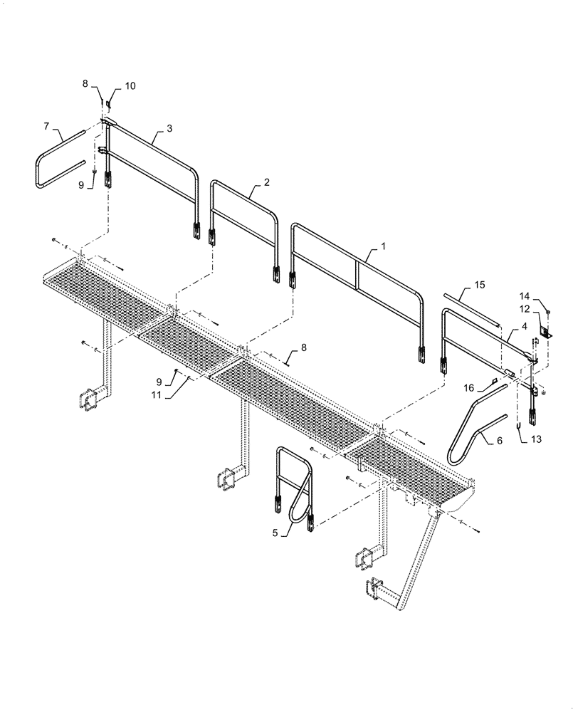 Схема запчастей Case IH 4585 - (80.150.AJ[21]) - PLATFORM HANDRAILS 950 (80) - CROP STORAGE/UNLOADING